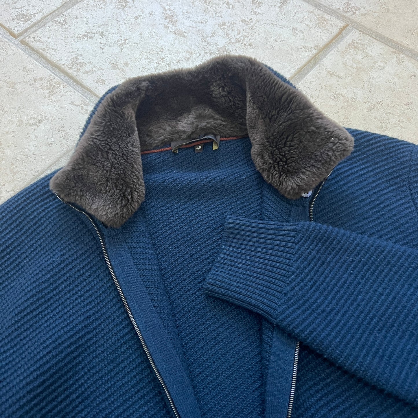 Loro Piana Castorino Fur Trim Cashmere Jacket