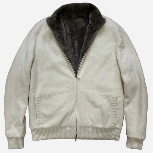 Loro Piana Baby Cashmere Castorino Fur Cashmere Jacket