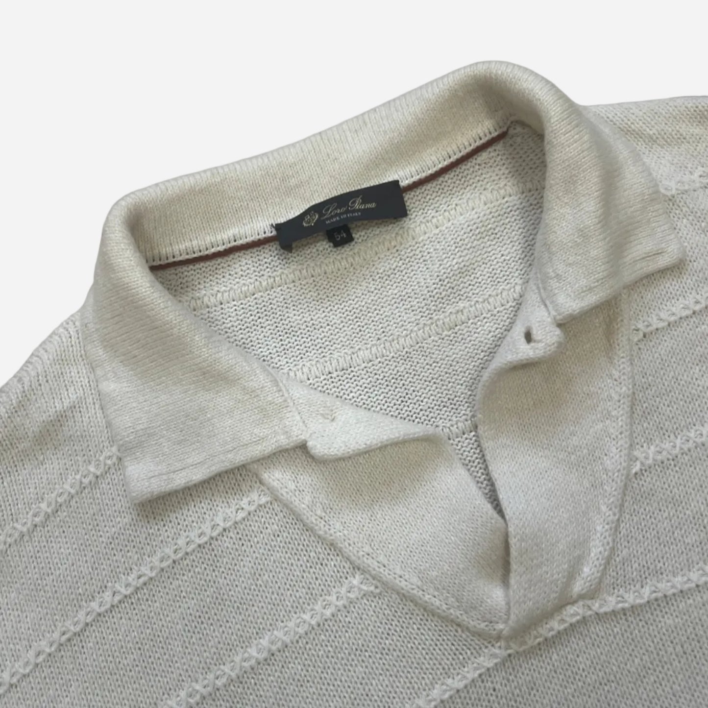 Loro Piana Linen Knit Collared Sweater