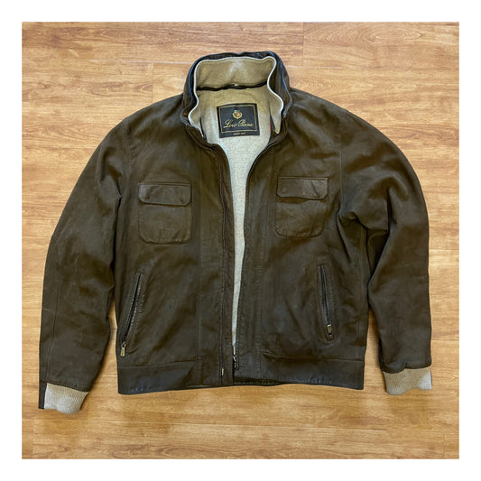 Loro Piana Suede Cashmere Bomber Jacket