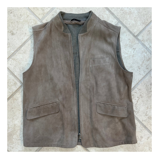 Loro Piana “Reinmate” Suede Cashmere Vest Gilet