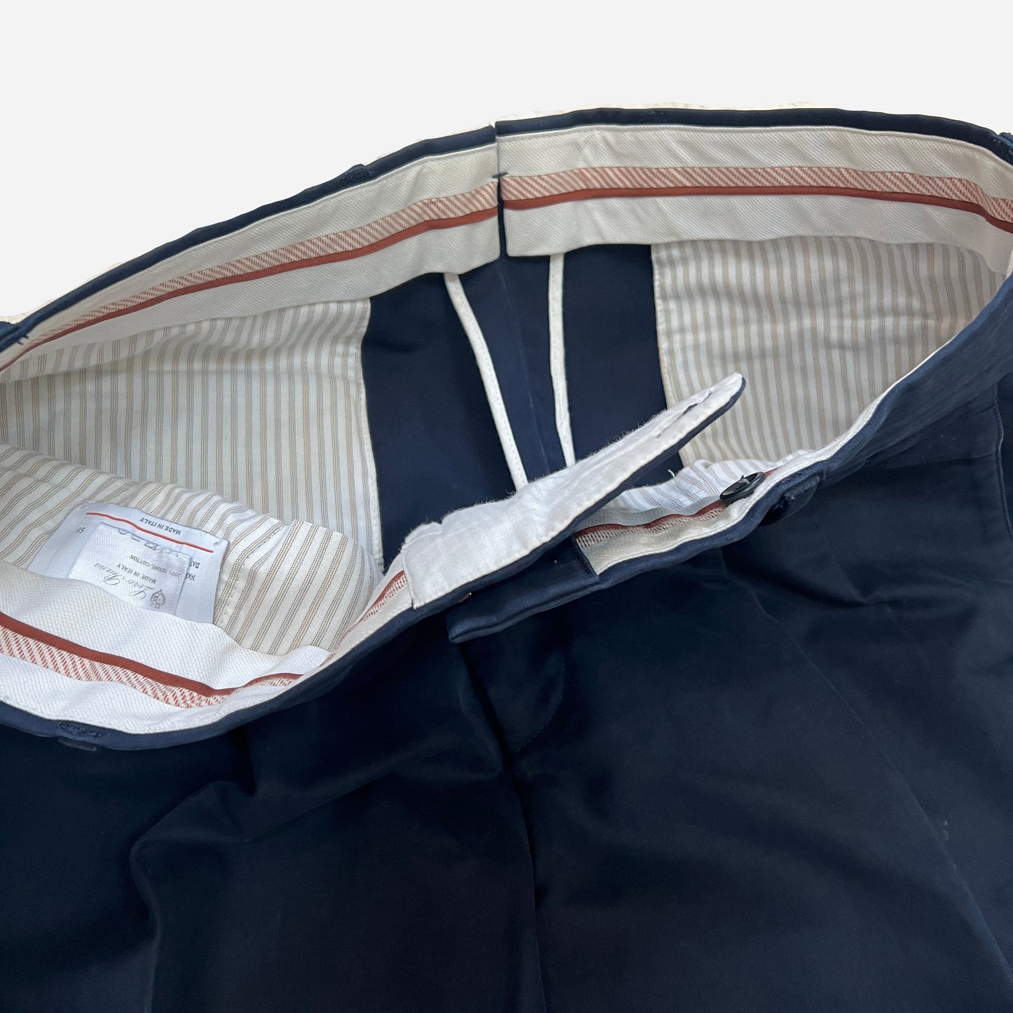 Loro Piana Dark Blue Pleated Trousers