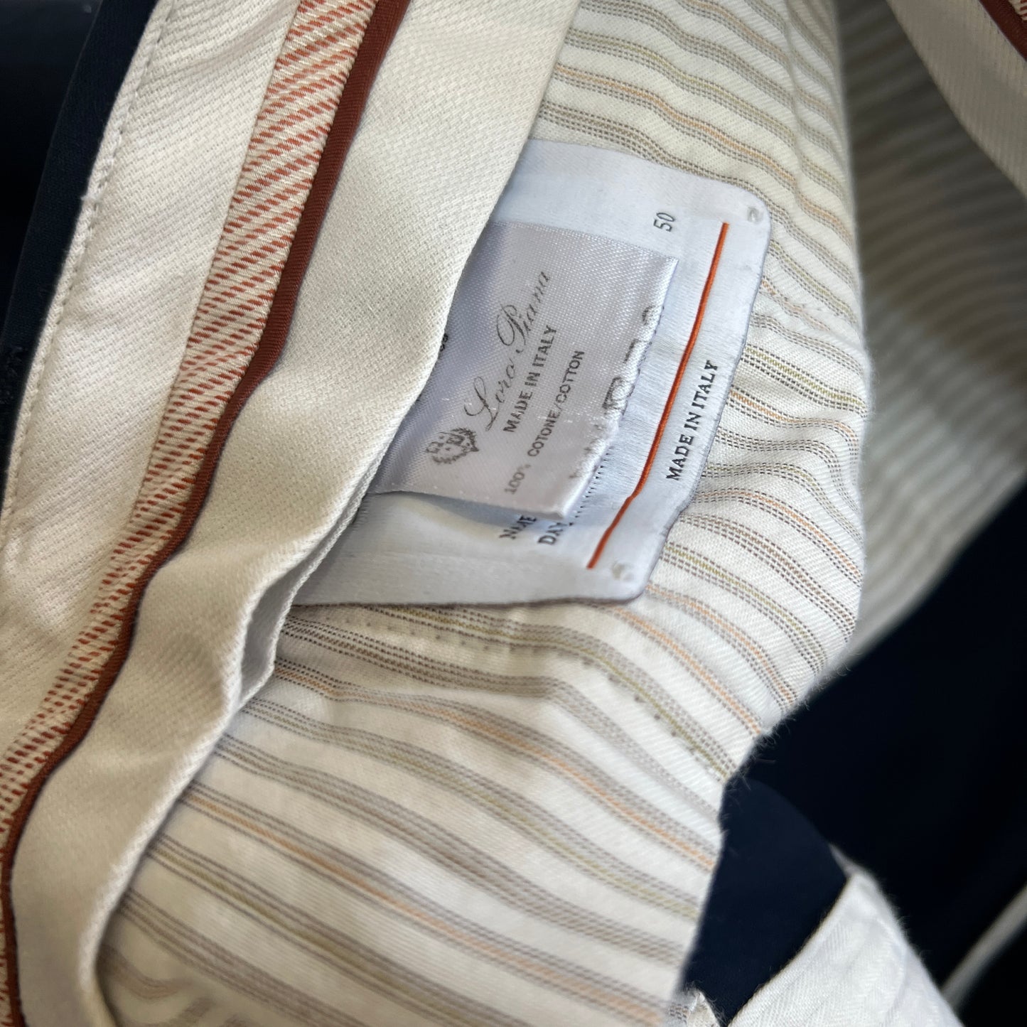 Loro Piana Dark Blue Pleated Trousers