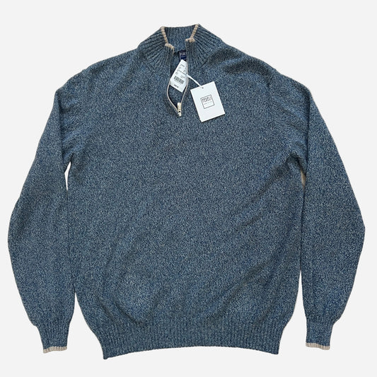 Fedeli Linen Knit 1/4 Zip Sweater