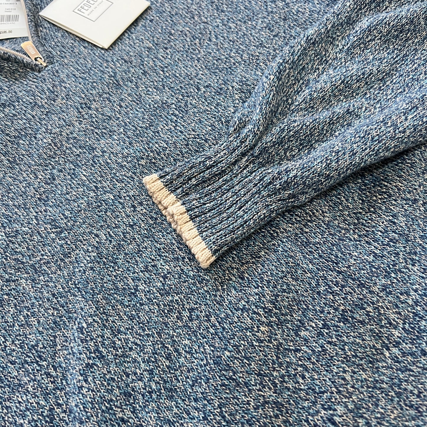 Fedeli Linen Knit 1/4 Zip Sweater