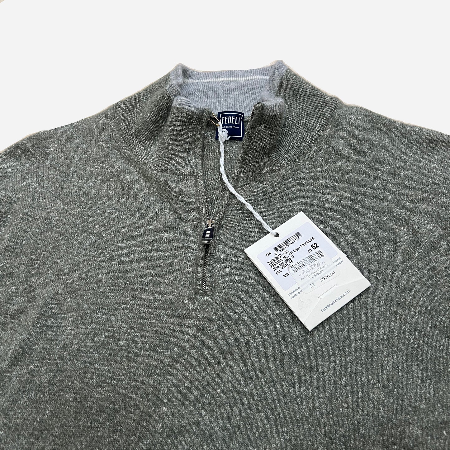 Fedeli Cashmere Silk Knit 1/4 Zip Sweater