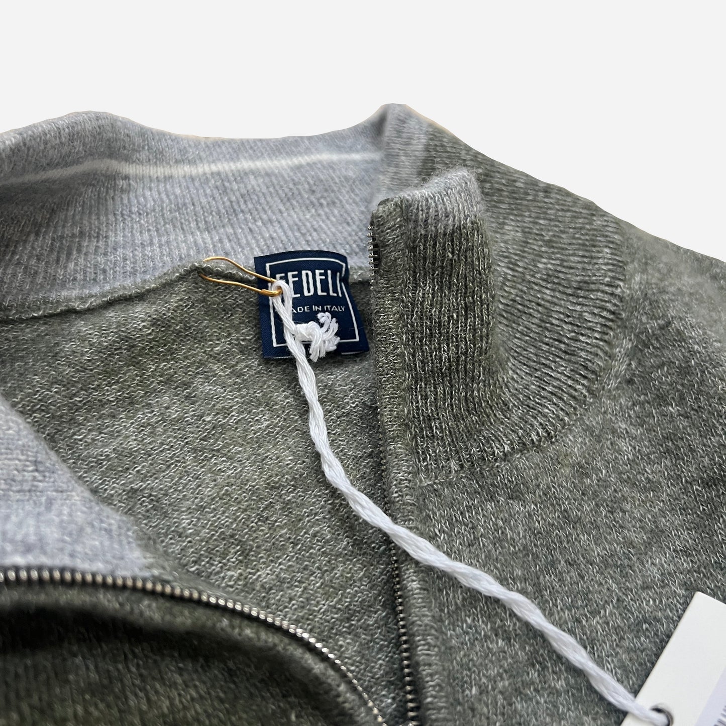 Fedeli Cashmere Silk Knit 1/4 Zip Sweater