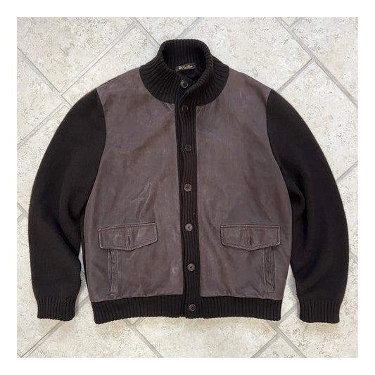 Loro Piana Cashmere Calfskin Bomber Jacket