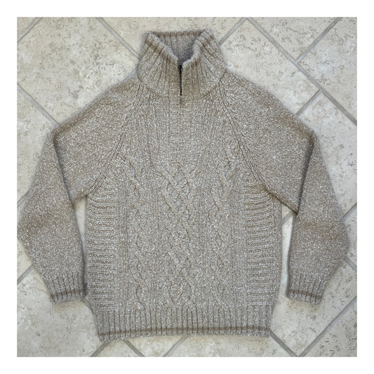 Loro Piana “Snow Wander” Cashmere Cable-knit 1/4 Zip Sweater