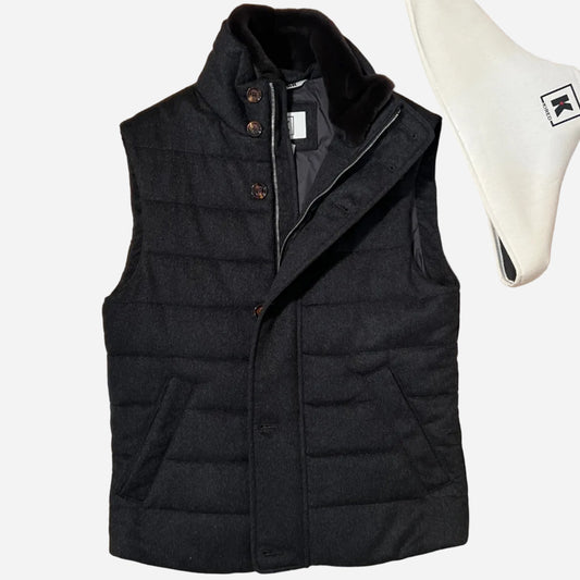 Kired Cashmere Down Vest With Castorino Fur Trim
