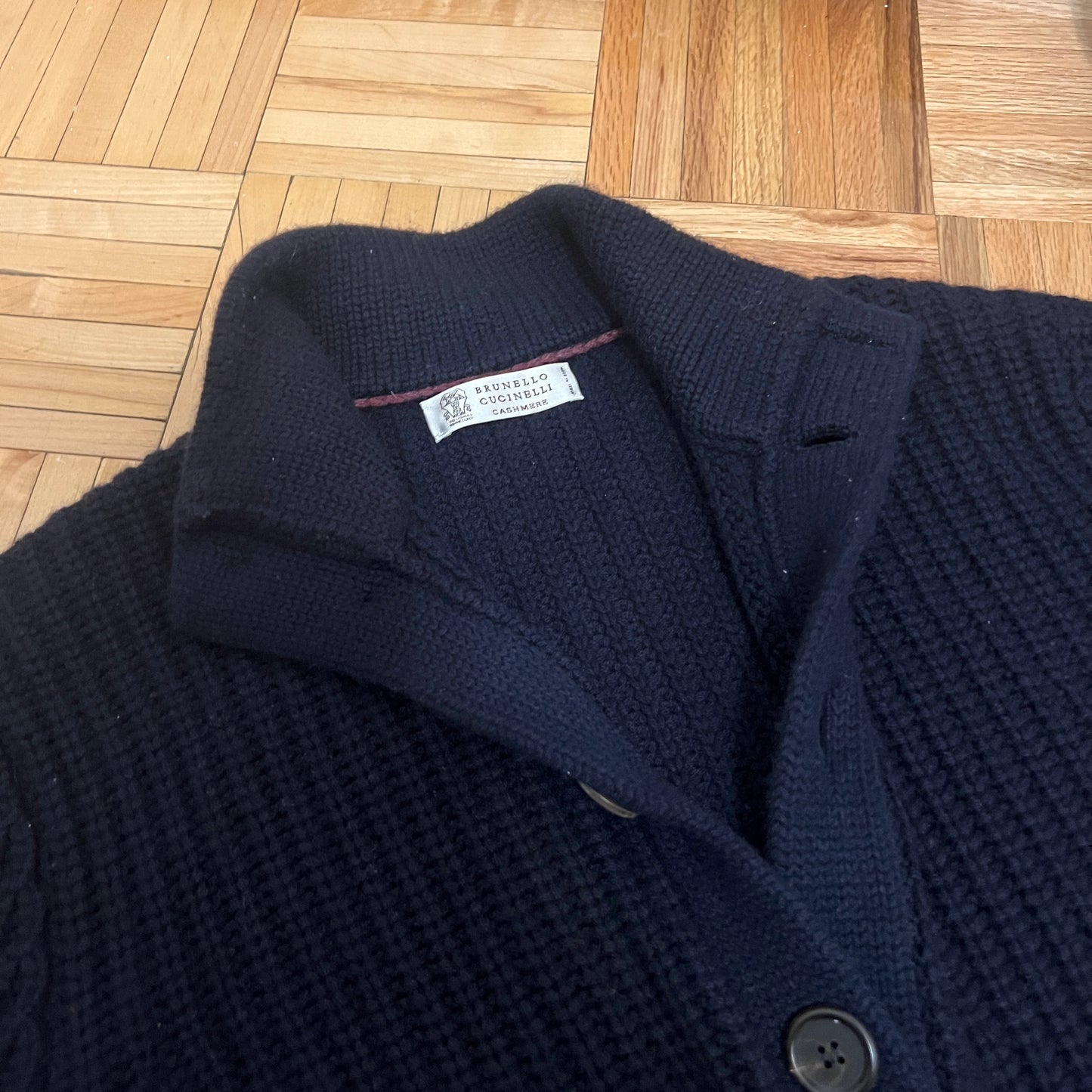 Brunello Cucinelli Thick Cashmere Knit Button Up Cardigan