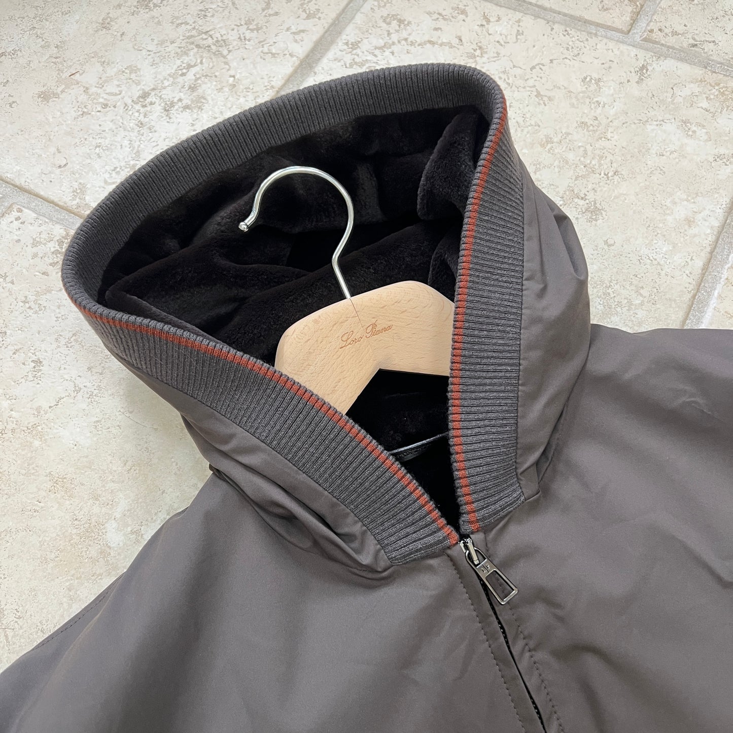 Loro Piana Mink Fur Lined Hooded Bomber Jacket