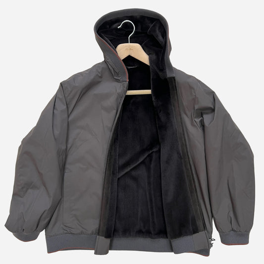 Loro Piana Mink Fur Lined Hooded Bomber Jacket