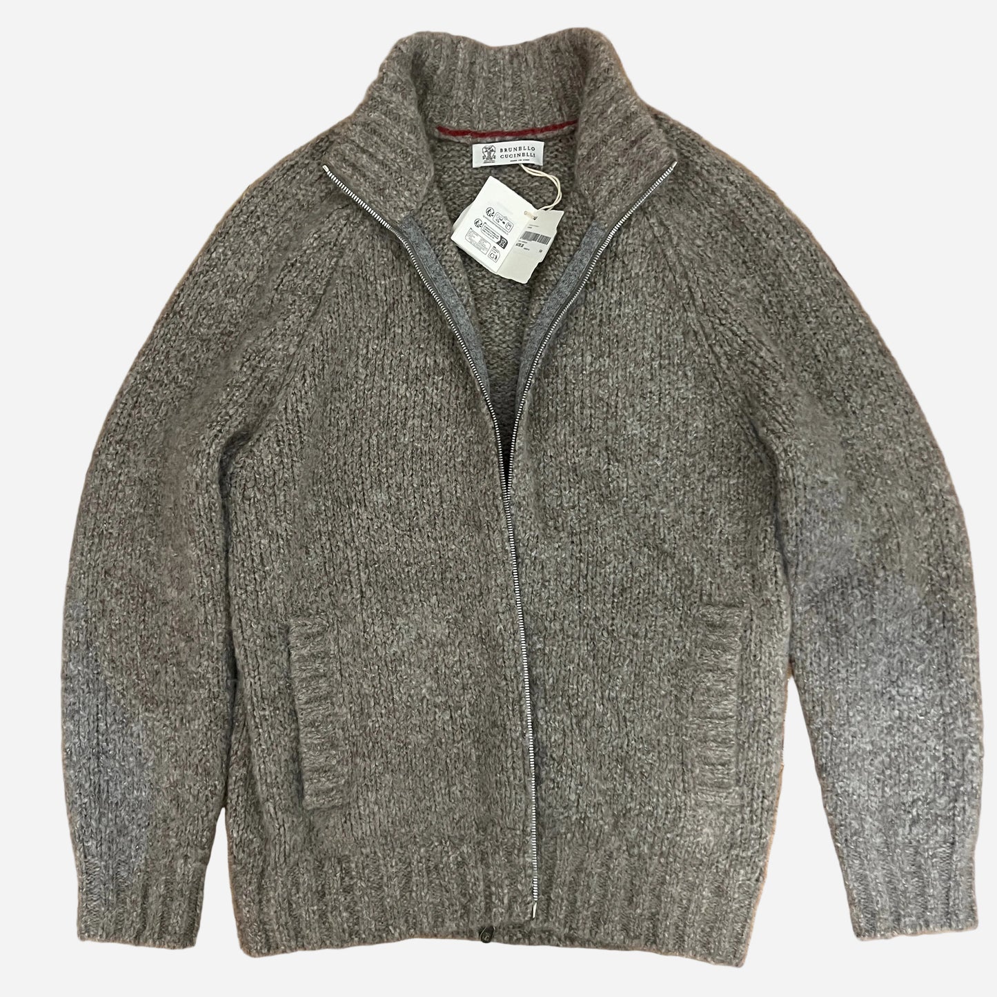 NWT Brunello Cucinelli Cashmere Blend Zip Sweater