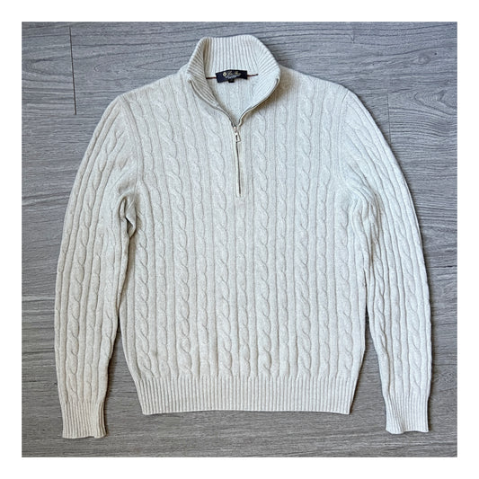 Loro Piana Baby Cashmere Cable-Knit 1/4 Zip Sweater