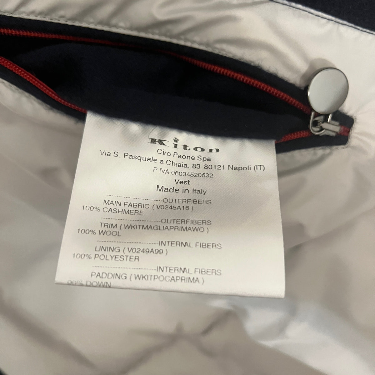 Kiton Cashmere Down Gilet Vest
