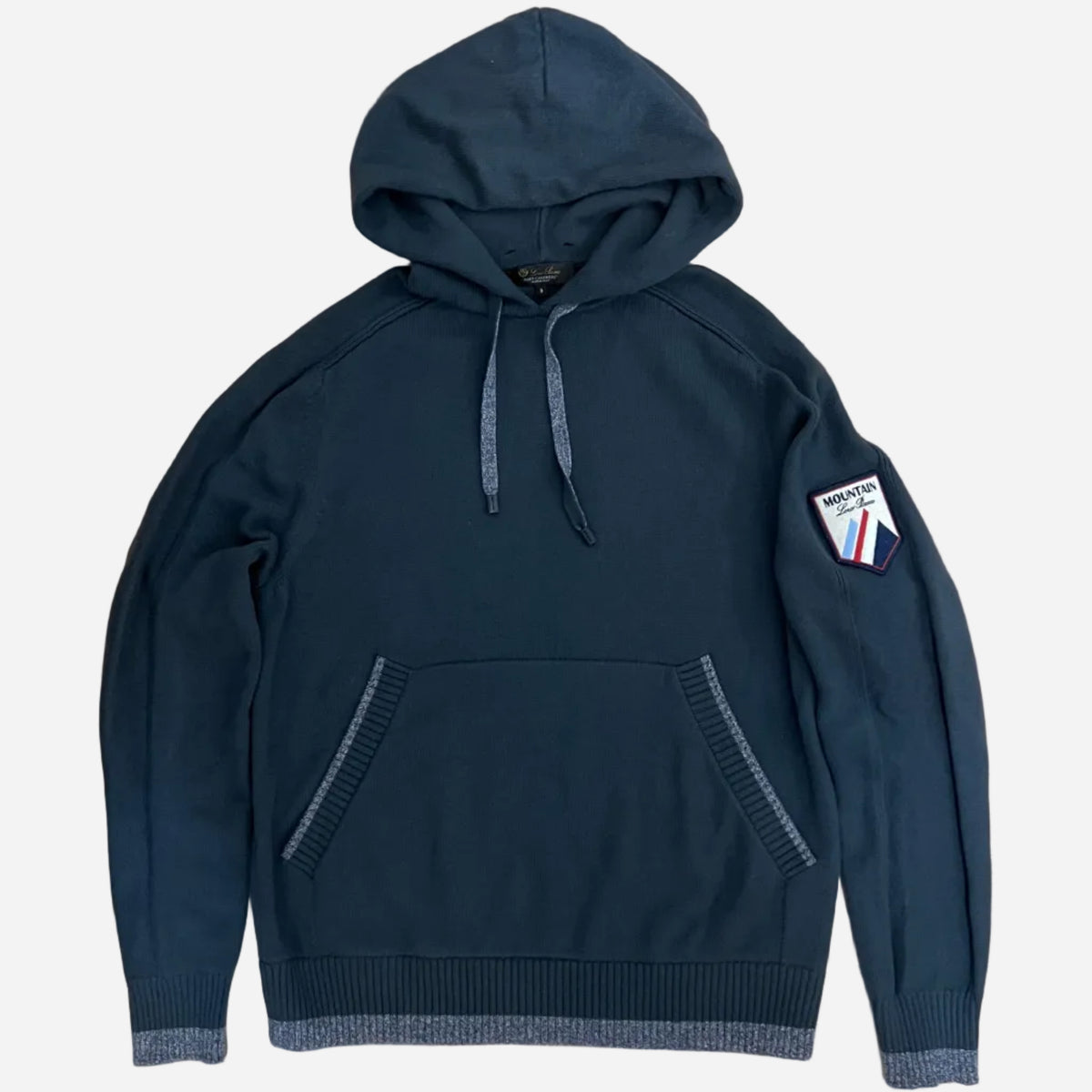 Loro Piana Baby Cashmere Hooded Sweatshirt w/Logo Embroidery