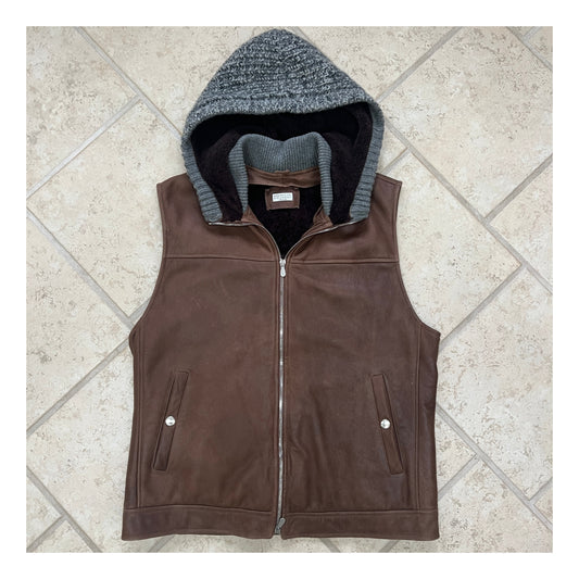 Brunello Cucinelli Shearling Hooded Vest