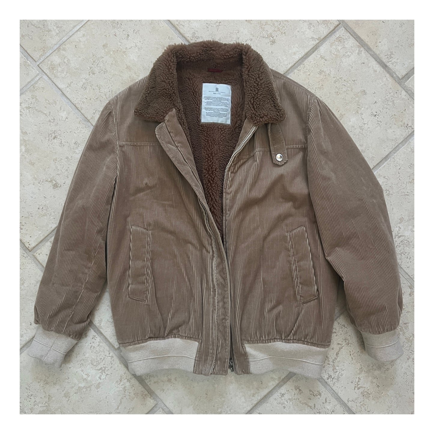 Brunello Cucinelli Shearling Lined Bomber Jacket