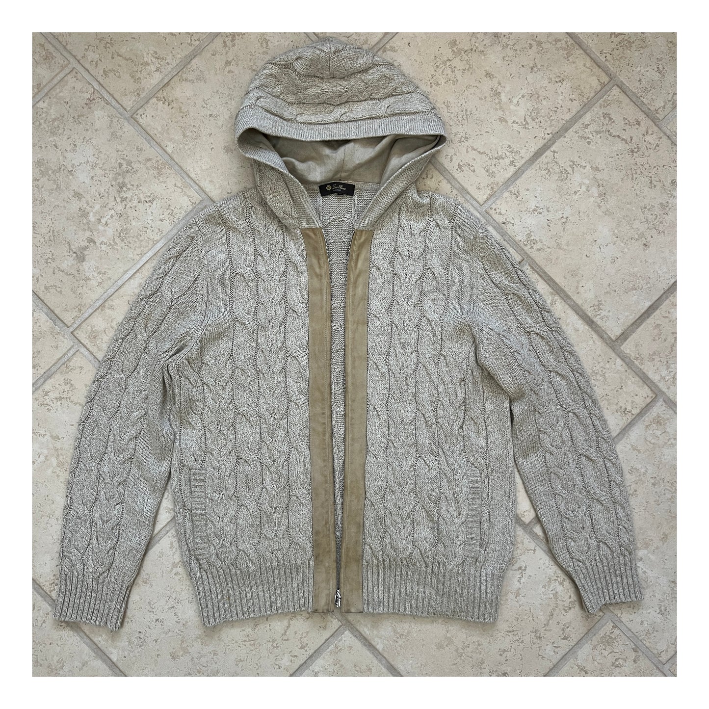 Loro Piana Cable Knit Hooded Sweater