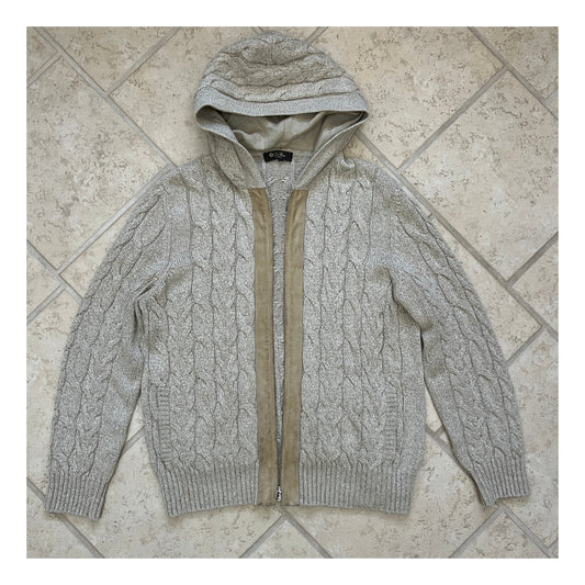 Loro Piana Cable Knit Hooded Sweater