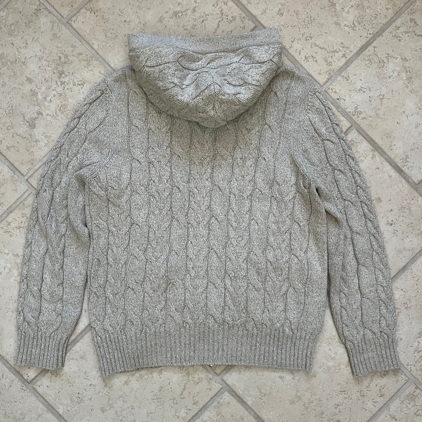 Loro Piana Cable Knit Hooded Sweater