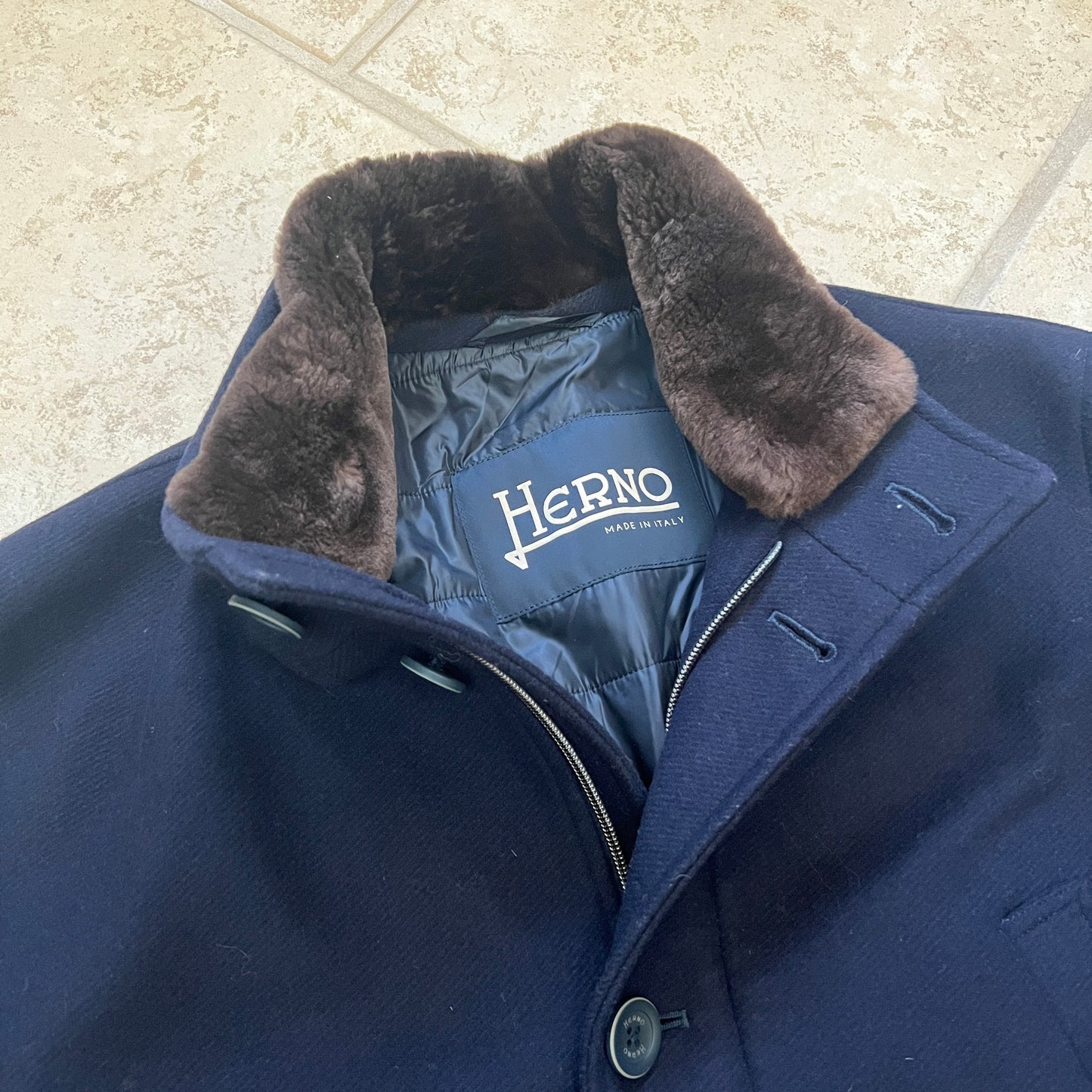 Herno Beaver Fur Wool coat