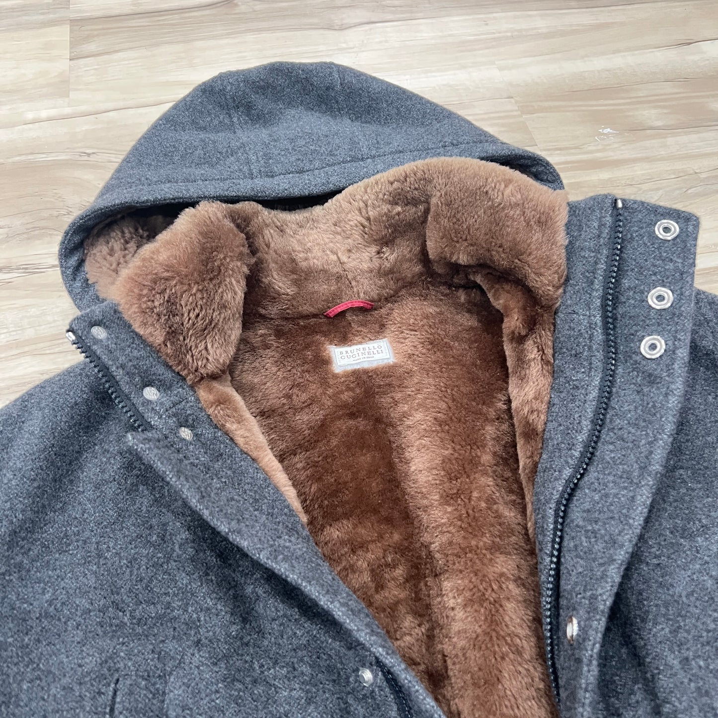 Brunello Cucinelli Cashmere Fur Lined Coat