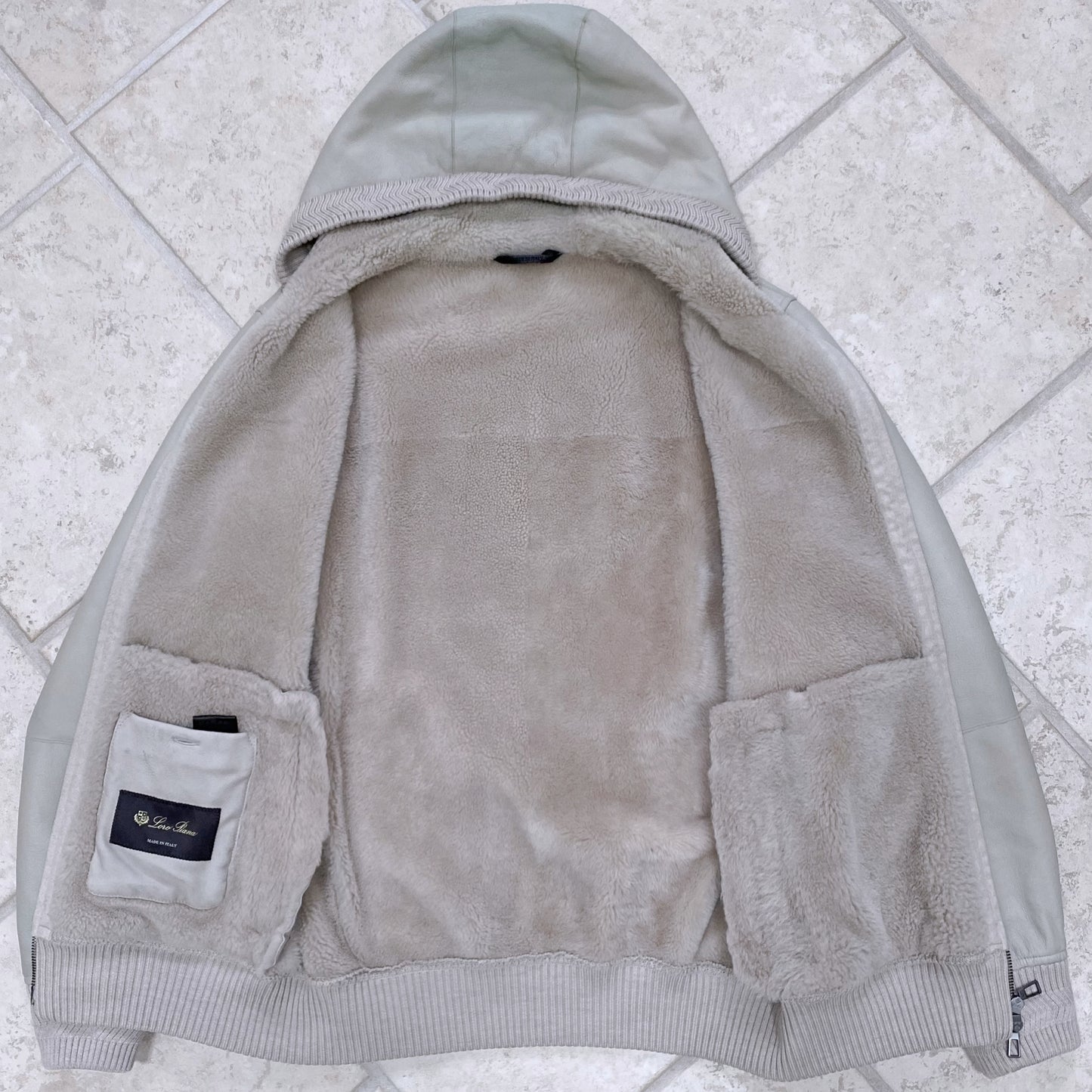 Loro Piana Shearling Hooded Jacket