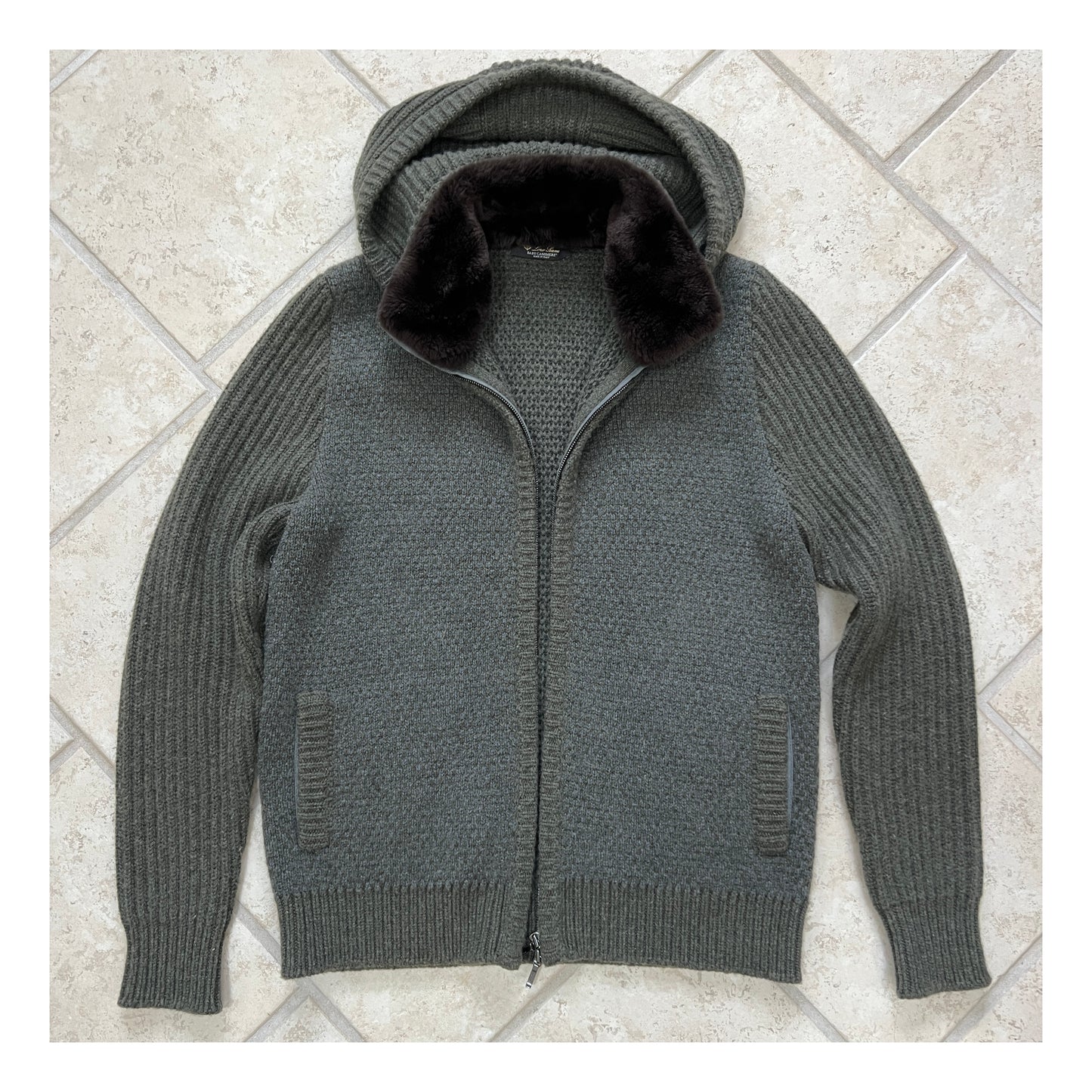 Loro Piana Baby Cashmere Castorino Fur hooded Jacket