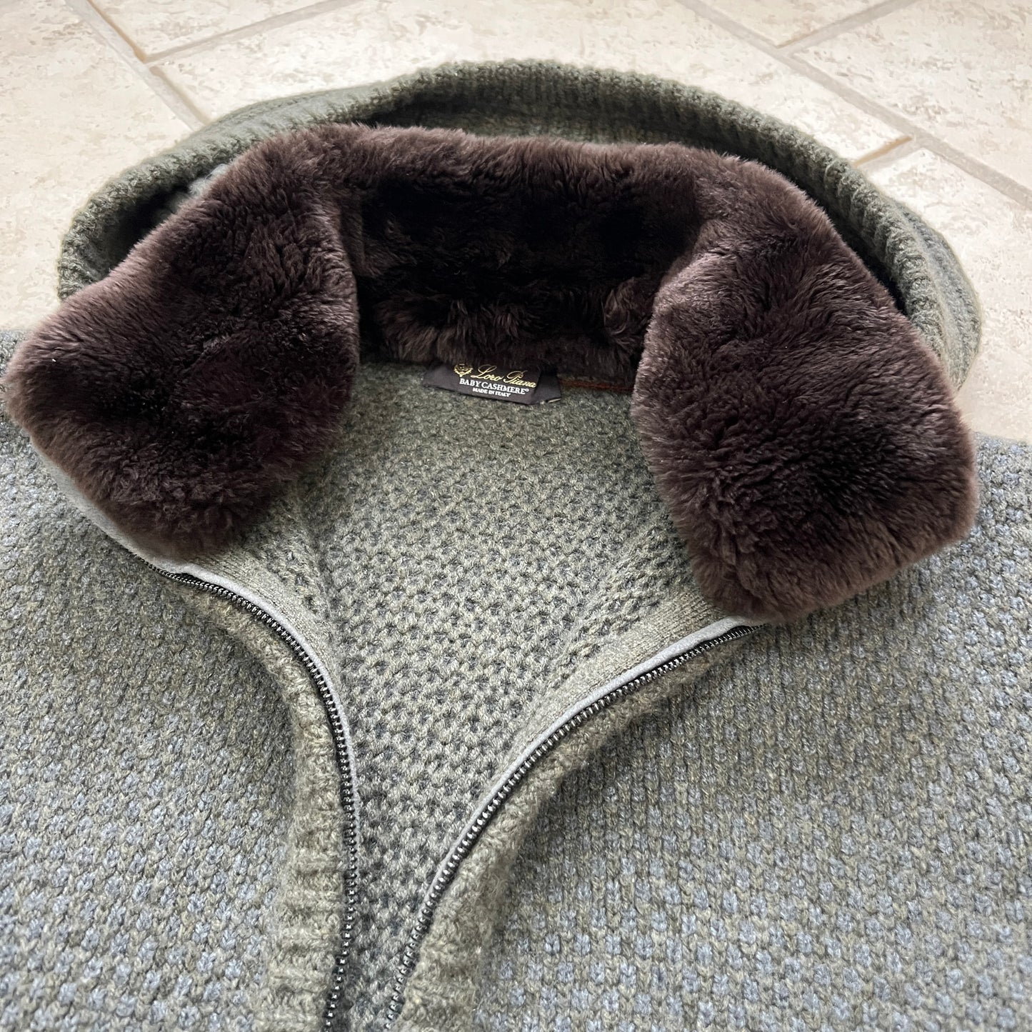 Loro Piana Baby Cashmere Castorino Fur hooded Jacket