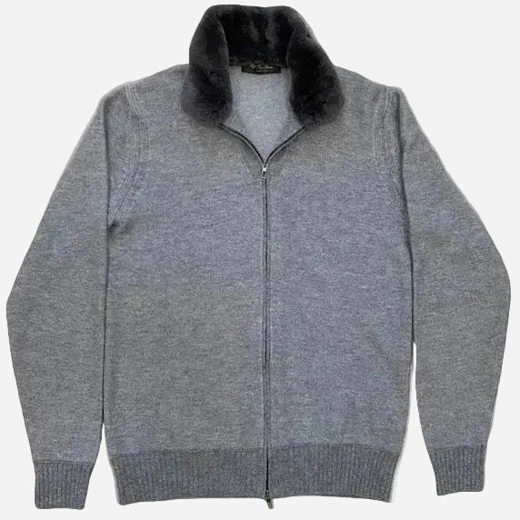 Loro Piana Castorino Fur Trim Bomber Jacket