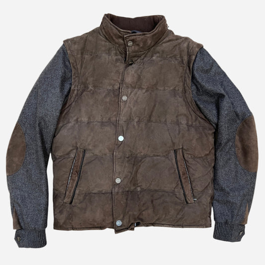 Brioni Suede Cashmere Down Jacket 2-in-1