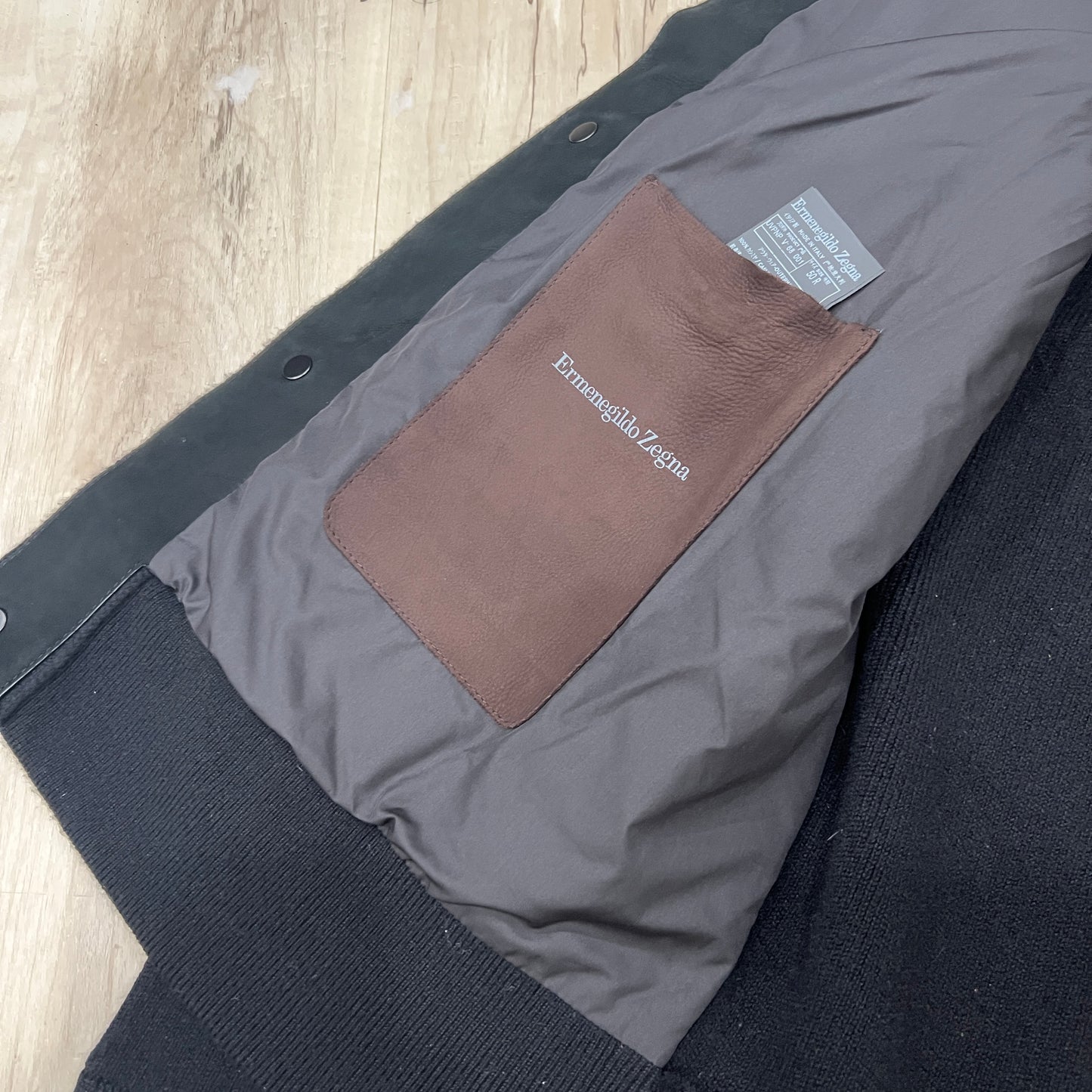 Zegna Leather / Cashmere Hybrid Down Jacket