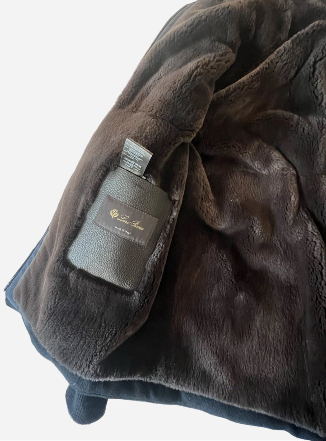 Loro Piana Hooded Castorino Fur Bomber Jacket, XL