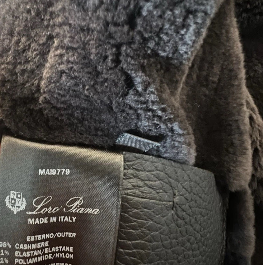 Loro Piana Hooded Castorino Fur Bomber Jacket, XL
