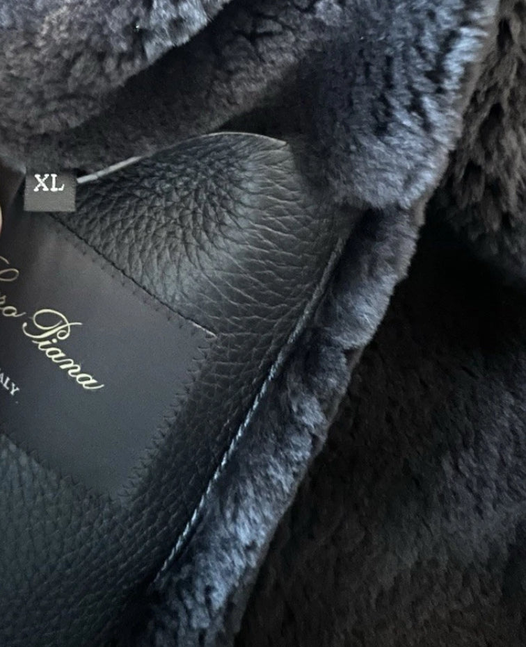 Loro Piana Hooded Castorino Fur Bomber Jacket, XL
