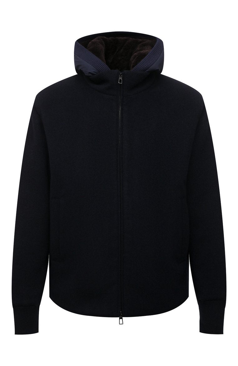 Loro Piana Hooded Castorino Fur Bomber Jacket, XL