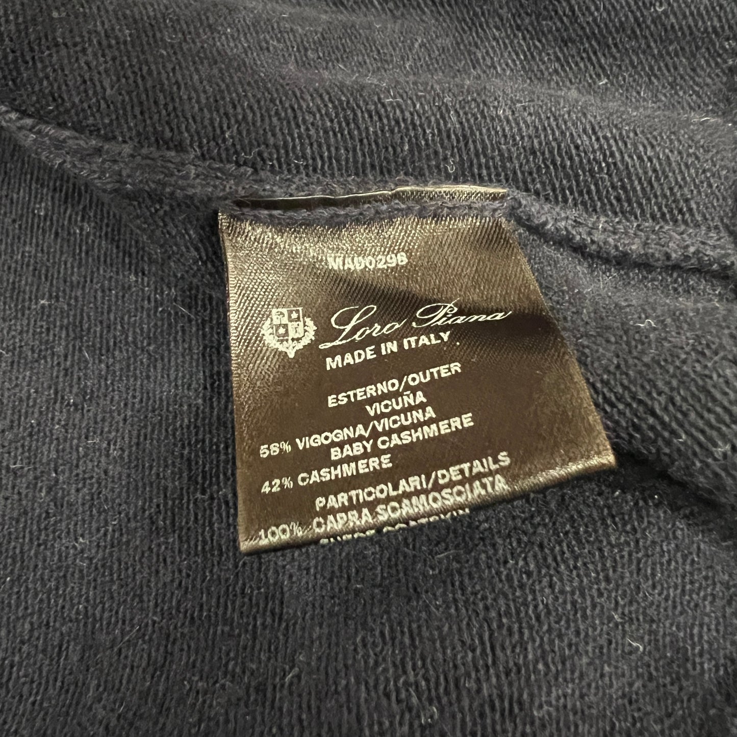 Loro Piana Vicuna Baby Cashmere Blend Roadster Jacket (XL)