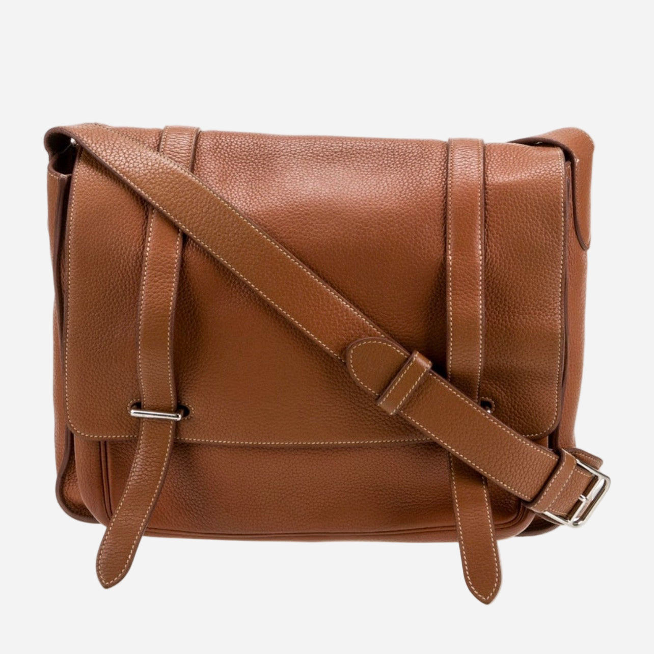 Hermes Clemence Leather Messenger Briefcase