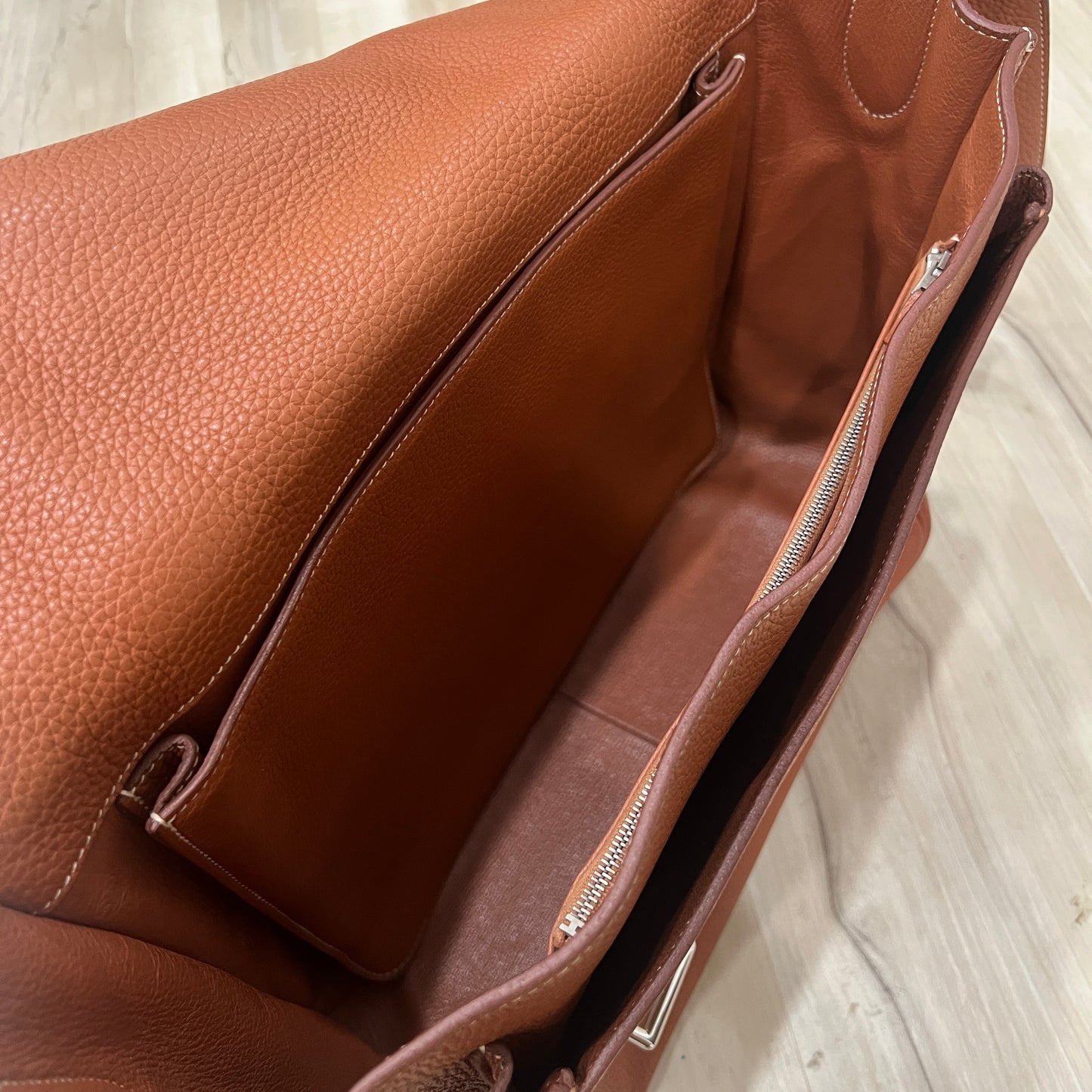 Hermes Clemence Leather Messenger Briefcase