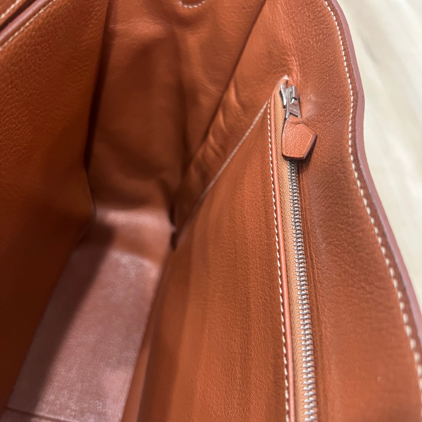 Hermes Clemence Leather Messenger Briefcase
