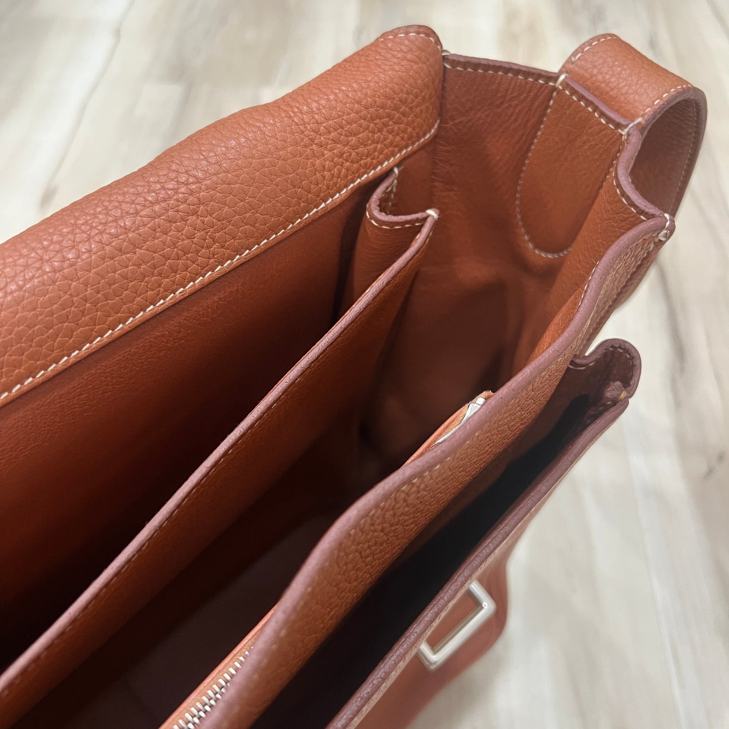 Hermes Clemence Leather Messenger Briefcase