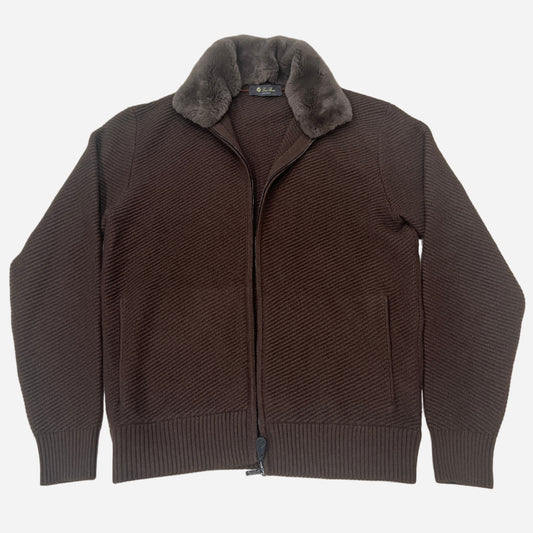 Loro Piana Castorino Fur Trim Alpe Cashmere Jacket