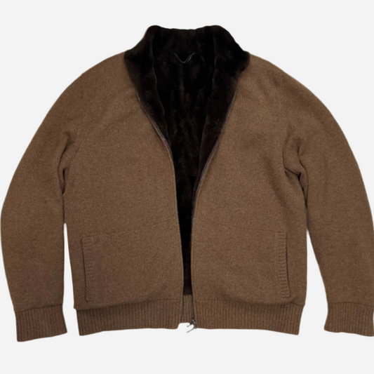 Loro Piana Baby Cashmere Castorino Fur Cashmere Jacket