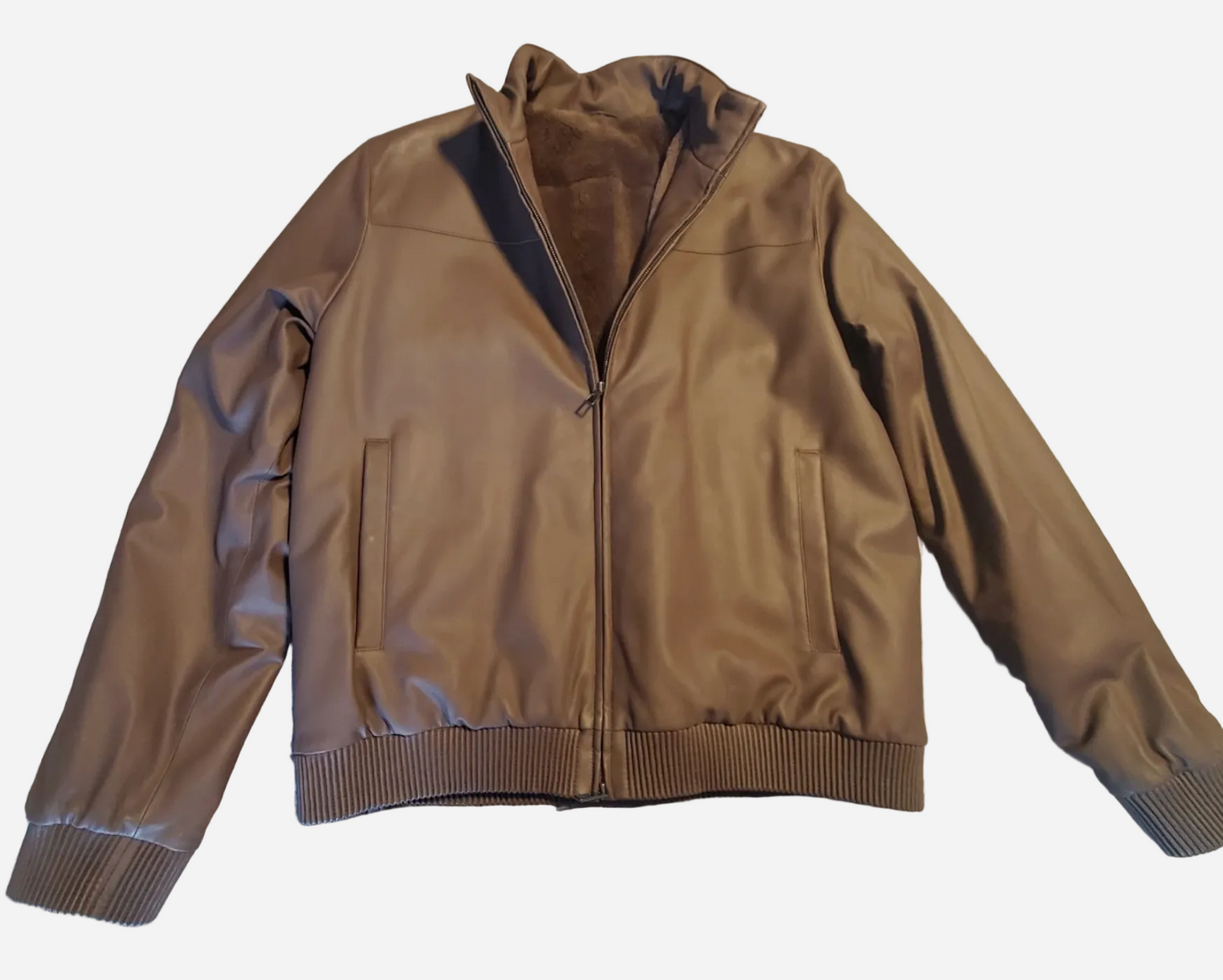 Loro Piana Castorino Fur-Lined Reindeer Leather Jacket (XL)