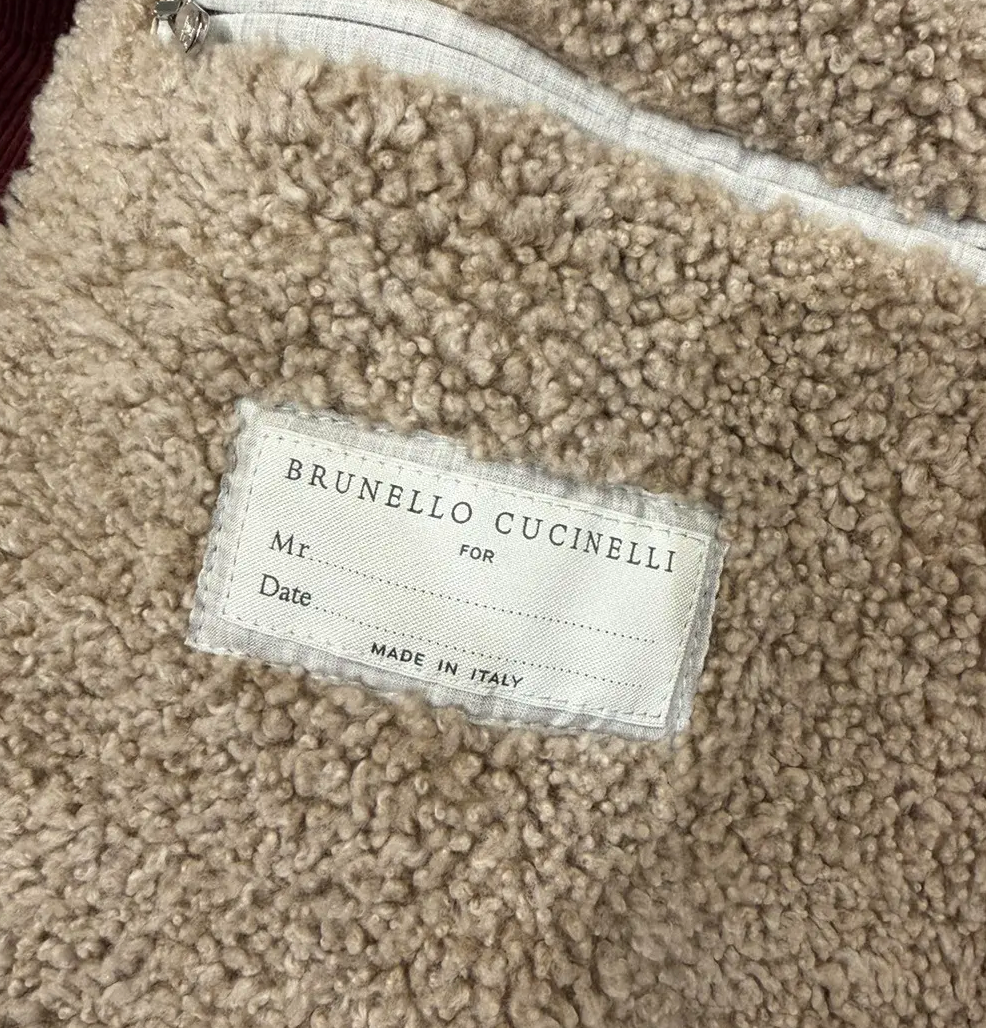 Brunello Cucinelli Shearling Lined Corduroy Trucker Jacket