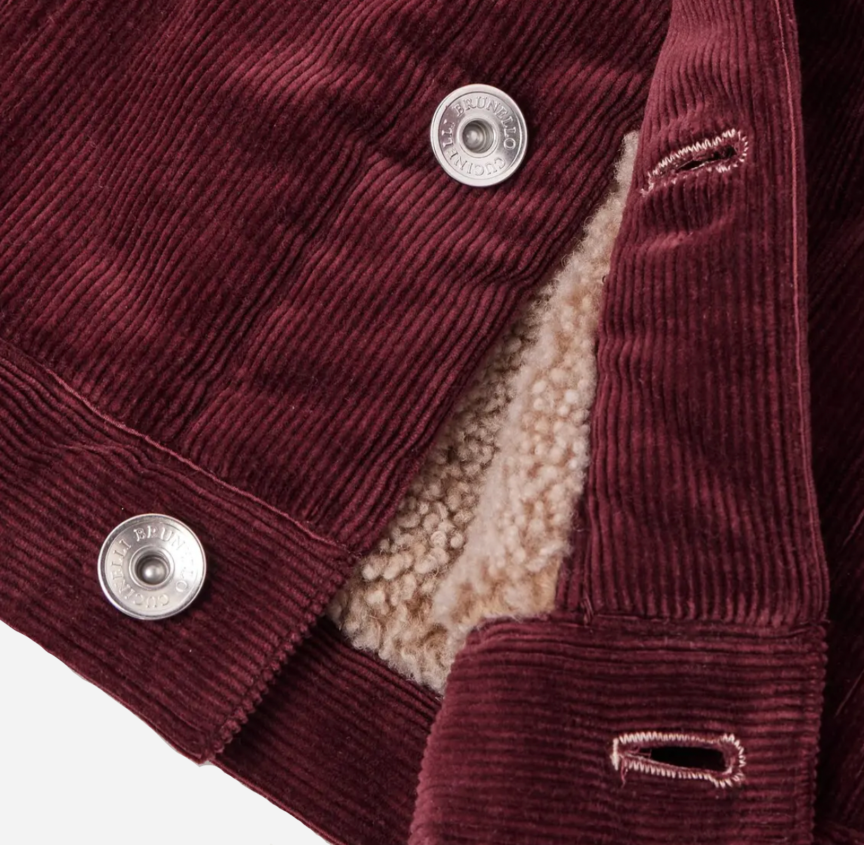 Brunello Cucinelli Shearling Lined Corduroy Trucker Jacket