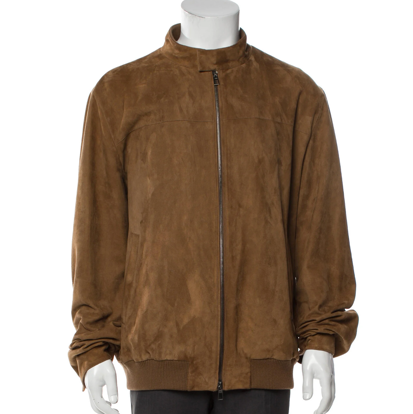 Loro Piana Brown Suede Bomber Jacket