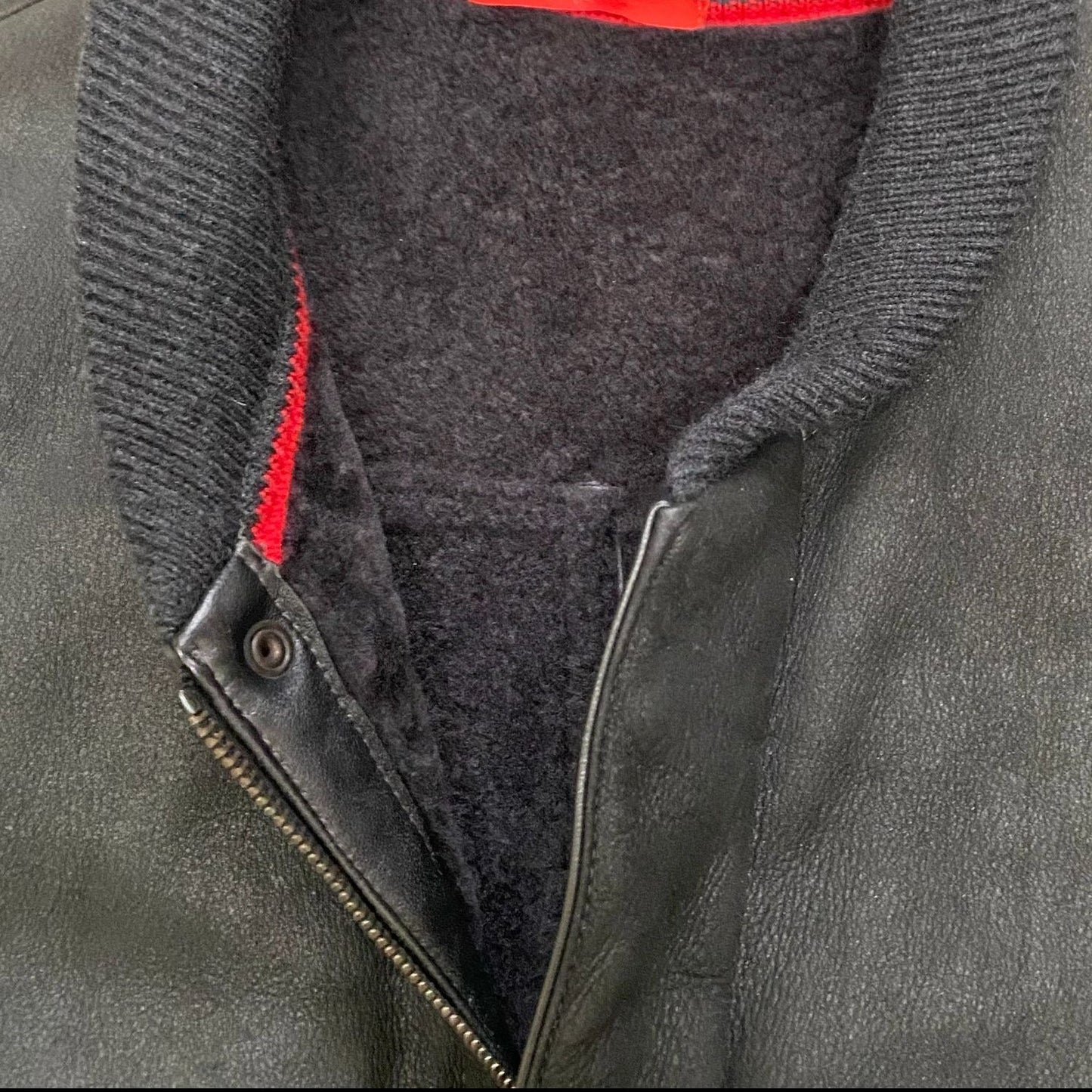 Isaia Shearling Leather Bomber Jacket